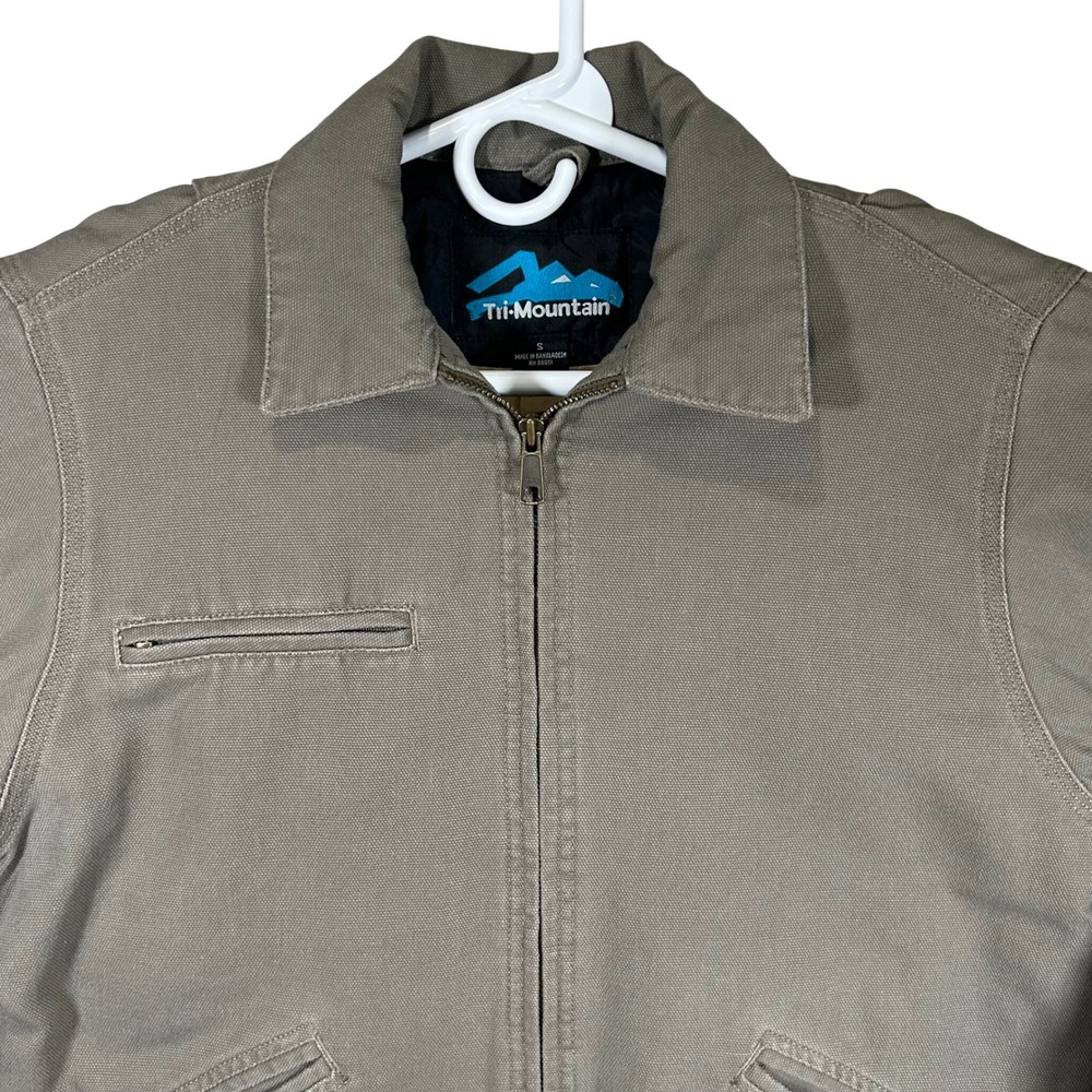 Tri-Mountain 4300 Oakland Mens Canvas Work Jacket Lined Khaki Tan Small New